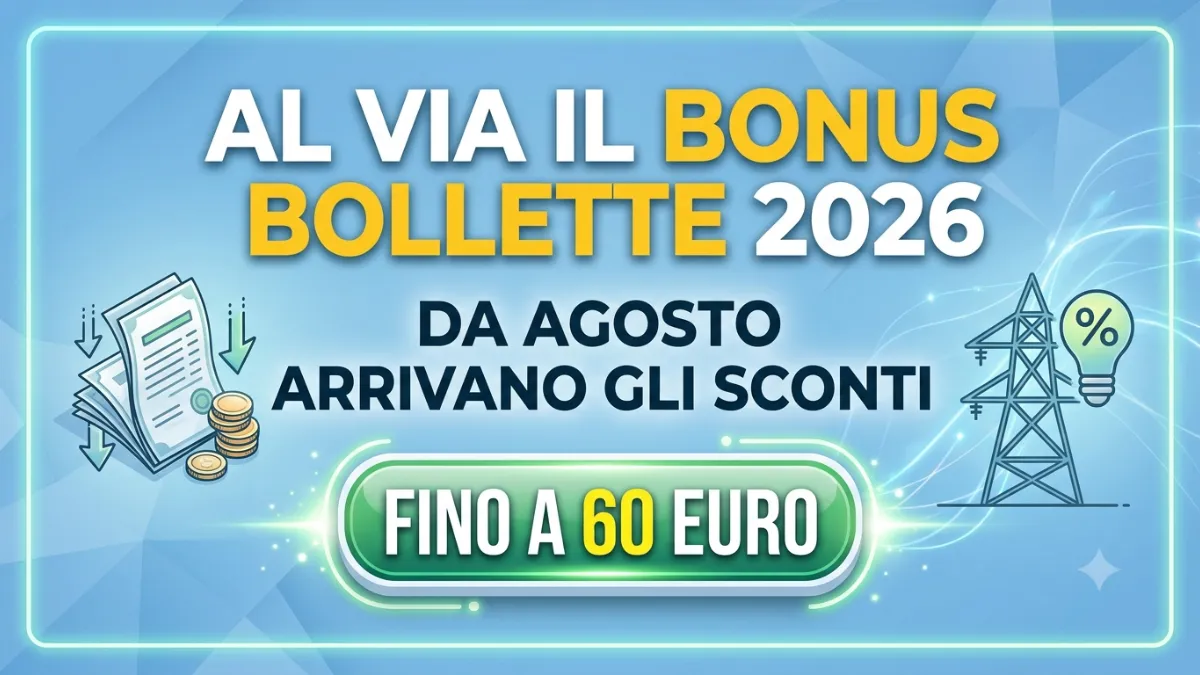 Al Via il Bonus Bollette 2026: Da Agosto Arrivano gli Sconti fino a 60 Euro